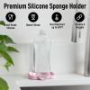 imageZulay Kitchen 9x35 Silicone Sponge Holder for Kitchen Sink  Flexible Multipurpose Soap Tray  Sink Organizer for Kitchen Bathroom Makeup Trinkets ampamp More GrayPink