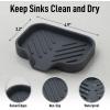 imageZulay Kitchen 9x35 Silicone Sponge Holder for Kitchen Sink  Flexible Multipurpose Soap Tray  Sink Organizer for Kitchen Bathroom Makeup Trinkets ampamp More GrayGrey