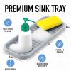imageZulay Kitchen 9x35 Silicone Sponge Holder for Kitchen Sink  Flexible Multipurpose Soap Tray  Sink Organizer for Kitchen Bathroom Makeup Trinkets ampamp More GrayGray