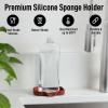 imageZulay Kitchen 9x35 Silicone Sponge Holder for Kitchen Sink  Flexible Multipurpose Soap Tray  Sink Organizer for Kitchen Bathroom Makeup Trinkets ampamp More GrayCanyon Rose