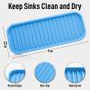 imageZulay Kitchen 9x35 Silicone Sponge Holder for Kitchen Sink  Flexible Multipurpose Soap Tray  Sink Organizer for Kitchen Bathroom Makeup Trinkets ampamp More GrayBlue