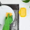 imageZulay Kitchen 9x35 Silicone Sponge Holder for Kitchen Sink  Flexible Multipurpose Soap Tray  Sink Organizer for Kitchen Bathroom Makeup Trinkets ampamp More GrayYellow