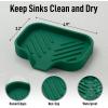 imageZulay Kitchen 9x35 Silicone Sponge Holder for Kitchen Sink  Flexible Multipurpose Soap Tray  Sink Organizer for Kitchen Bathroom Makeup Trinkets ampamp More GrayPine Green