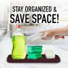 imageZulay Kitchen 9x35 Silicone Sponge Holder for Kitchen Sink  Flexible Multipurpose Soap Tray  Sink Organizer for Kitchen Bathroom Makeup Trinkets ampamp More GrayDark Mahogany