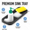 imageZulay Kitchen 9x35 Silicone Sponge Holder for Kitchen Sink  Flexible Multipurpose Soap Tray  Sink Organizer for Kitchen Bathroom Makeup Trinkets ampamp More GrayBlack