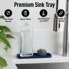 imageZulay Kitchen 9x35 Silicone Sponge Holder for Kitchen Sink  Flexible Multipurpose Soap Tray  Sink Organizer for Kitchen Bathroom Makeup Trinkets ampamp More GrayDark Blue
