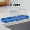 imageZulay Kitchen 9x35 Silicone Sponge Holder for Kitchen Sink  Flexible Multipurpose Soap Tray  Sink Organizer for Kitchen Bathroom Makeup Trinkets ampamp More GrayProvence Blue