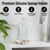 imageZulay Kitchen 9x35 Silicone Sponge Holder for Kitchen Sink  Flexible Multipurpose Soap Tray  Sink Organizer for Kitchen Bathroom Makeup Trinkets ampamp More GrayIvory