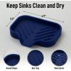 imageZulay Kitchen 9x35 Silicone Sponge Holder for Kitchen Sink  Flexible Multipurpose Soap Tray  Sink Organizer for Kitchen Bathroom Makeup Trinkets ampamp More GrayDark Blue
