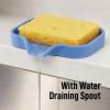imageZulay Kitchen 9x35 Silicone Sponge Holder for Kitchen Sink  Flexible Multipurpose Soap Tray  Sink Organizer for Kitchen Bathroom Makeup Trinkets ampamp More GrayProvence Blue