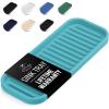 imageZulay Kitchen 9x35 Silicone Sponge Holder for Kitchen Sink  Flexible Multipurpose Soap Tray  Sink Organizer for Kitchen Bathroom Makeup Trinkets ampamp More GrayAqua Sky