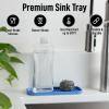 imageZulay Kitchen 9x35 Silicone Sponge Holder for Kitchen Sink  Flexible Multipurpose Soap Tray  Sink Organizer for Kitchen Bathroom Makeup Trinkets ampamp More GrayProvence Blue