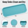 imageZulay Kitchen 9x35 Silicone Sponge Holder for Kitchen Sink  Flexible Multipurpose Soap Tray  Sink Organizer for Kitchen Bathroom Makeup Trinkets ampamp More GrayAqua Sky