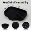imageZulay Kitchen 9x35 Silicone Sponge Holder for Kitchen Sink  Flexible Multipurpose Soap Tray  Sink Organizer for Kitchen Bathroom Makeup Trinkets ampamp More GrayBlack