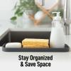 imageZulay Kitchen 9x35 Silicone Sponge Holder for Kitchen Sink  Flexible Multipurpose Soap Tray  Sink Organizer for Kitchen Bathroom Makeup Trinkets ampamp More GrayGrey