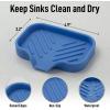 imageZulay Kitchen 9x35 Silicone Sponge Holder for Kitchen Sink  Flexible Multipurpose Soap Tray  Sink Organizer for Kitchen Bathroom Makeup Trinkets ampamp More GrayProvence Blue