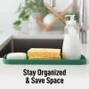 imageZulay Kitchen 9x35 Silicone Sponge Holder for Kitchen Sink  Flexible Multipurpose Soap Tray  Sink Organizer for Kitchen Bathroom Makeup Trinkets ampamp More GrayPine Green