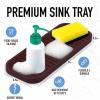 imageZulay Kitchen 9x35 Silicone Sponge Holder for Kitchen Sink  Flexible Multipurpose Soap Tray  Sink Organizer for Kitchen Bathroom Makeup Trinkets ampamp More GrayDark Mahogany