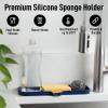 imageZulay Kitchen 9x35 Silicone Sponge Holder for Kitchen Sink  Flexible Multipurpose Soap Tray  Sink Organizer for Kitchen Bathroom Makeup Trinkets ampamp More GrayDark Blue