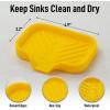 imageZulay Kitchen 9x35 Silicone Sponge Holder for Kitchen Sink  Flexible Multipurpose Soap Tray  Sink Organizer for Kitchen Bathroom Makeup Trinkets ampamp More GrayYellow