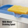 imageZulay Kitchen 9x35 Silicone Sponge Holder for Kitchen Sink  Flexible Multipurpose Soap Tray  Sink Organizer for Kitchen Bathroom Makeup Trinkets ampamp More GrayProvence Blue