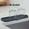 imageZulay Kitchen 9x35 Silicone Sponge Holder for Kitchen Sink  Flexible Multipurpose Soap Tray  Sink Organizer for Kitchen Bathroom Makeup Trinkets ampamp More GrayGrey