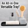 imageZulay Kitchen 9x35 Silicone Sponge Holder for Kitchen Sink  Flexible Multipurpose Soap Tray  Sink Organizer for Kitchen Bathroom Makeup Trinkets ampamp More GrayBlack