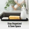 imageZulay Kitchen 9x35 Silicone Sponge Holder for Kitchen Sink  Flexible Multipurpose Soap Tray  Sink Organizer for Kitchen Bathroom Makeup Trinkets ampamp More GrayBlack