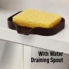 imageZulay Kitchen 9x35 Silicone Sponge Holder for Kitchen Sink  Flexible Multipurpose Soap Tray  Sink Organizer for Kitchen Bathroom Makeup Trinkets ampamp More GrayChocolate