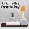 imageZulay Kitchen 9x35 Silicone Sponge Holder for Kitchen Sink  Flexible Multipurpose Soap Tray  Sink Organizer for Kitchen Bathroom Makeup Trinkets ampamp More GrayDark Mahogany