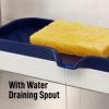 imageZulay Kitchen 9x35 Silicone Sponge Holder for Kitchen Sink  Flexible Multipurpose Soap Tray  Sink Organizer for Kitchen Bathroom Makeup Trinkets ampamp More GrayDark Blue