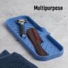 imageZulay Kitchen 9x35 Silicone Sponge Holder for Kitchen Sink  Flexible Multipurpose Soap Tray  Sink Organizer for Kitchen Bathroom Makeup Trinkets ampamp More GrayProvence Blue