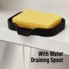 imageZulay Kitchen 9x35 Silicone Sponge Holder for Kitchen Sink  Flexible Multipurpose Soap Tray  Sink Organizer for Kitchen Bathroom Makeup Trinkets ampamp More GrayBlack
