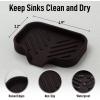 imageZulay Kitchen 9x35 Silicone Sponge Holder for Kitchen Sink  Flexible Multipurpose Soap Tray  Sink Organizer for Kitchen Bathroom Makeup Trinkets ampamp More GrayChocolate