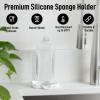 imageZulay Kitchen 9x35 Silicone Sponge Holder for Kitchen Sink  Flexible Multipurpose Soap Tray  Sink Organizer for Kitchen Bathroom Makeup Trinkets ampamp More GrayWhite