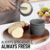 imageZulay Kitchen Butter Crock With Lid ampamp Spreader Knife for Countertop  Ceramic French Butter Dish Keeper For Fresh ampamp Spreadable Butter  WhiteGray