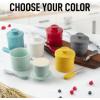 imageZulay Kitchen Butter Crock With Lid ampamp Spreader Knife for Countertop  Ceramic French Butter Dish Keeper For Fresh ampamp Spreadable Butter  WhiteGray
