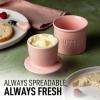 imageZulay Kitchen Butter Crock With Lid ampamp Spreader Knife for Countertop  Ceramic French Butter Dish Keeper For Fresh ampamp Spreadable Butter  WhitePink