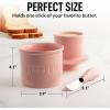 imageZulay Kitchen Butter Crock With Lid ampamp Spreader Knife for Countertop  Ceramic French Butter Dish Keeper For Fresh ampamp Spreadable Butter  WhitePink