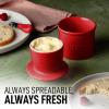 imageZulay Kitchen Butter Crock With Lid ampamp Spreader Knife for Countertop  Ceramic French Butter Dish Keeper For Fresh ampamp Spreadable Butter  WhiteRed