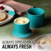 imageZulay Kitchen Butter Crock With Lid ampamp Spreader Knife for Countertop  Ceramic French Butter Dish Keeper For Fresh ampamp Spreadable Butter  WhiteTurqoise