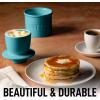 imageZulay Kitchen Butter Crock With Lid ampamp Spreader Knife for Countertop  Ceramic French Butter Dish Keeper For Fresh ampamp Spreadable Butter  WhiteTurqoise