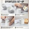 imageZulay Kitchen Butter Crock With Lid ampamp Spreader Knife for Countertop  Ceramic French Butter Dish Keeper For Fresh ampamp Spreadable Butter  WhiteWhite