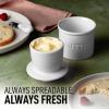 imageZulay Kitchen Butter Crock With Lid ampamp Spreader Knife for Countertop  Ceramic French Butter Dish Keeper For Fresh ampamp Spreadable Butter  WhiteWhite