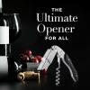 imageZulay Kitchen Corkscrew Wine Opener  Premium 420 Stainless Steel ampamp Rosewood Wine Bottle Opener  Double Hinged Opener with Foil Cutter ampamp Cap Remover  RosewoodEbony Wood