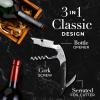imageZulay Kitchen Corkscrew Wine Opener  Premium 420 Stainless Steel ampamp Rosewood Wine Bottle Opener  Double Hinged Opener with Foil Cutter ampamp Cap Remover  RosewoodEbony Wood
