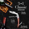 imageZulay Kitchen Corkscrew Wine Opener  Premium 420 Stainless Steel ampamp Rosewood Wine Bottle Opener  Double Hinged Opener with Foil Cutter ampamp Cap Remover  RosewoodRosewood
