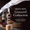 imageZulay Kitchen Corkscrew Wine Opener  Premium 420 Stainless Steel ampamp Rosewood Wine Bottle Opener  Double Hinged Opener with Foil Cutter ampamp Cap Remover  RosewoodResin