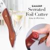 imageZulay Kitchen Corkscrew Wine Opener  Premium 420 Stainless Steel ampamp Rosewood Wine Bottle Opener  Double Hinged Opener with Foil Cutter ampamp Cap Remover  RosewoodRosewood