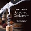 imageZulay Kitchen Corkscrew Wine Opener  Premium 420 Stainless Steel ampamp Rosewood Wine Bottle Opener  Double Hinged Opener with Foil Cutter ampamp Cap Remover  RosewoodEbony Wood